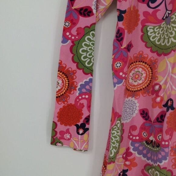 hanna Andersson Girl's Dress Size 140 Size 10 Pink Floral Paisley Long Sleeve - Picture 6 of 12